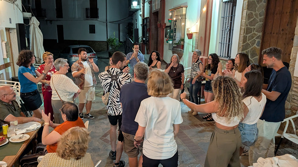 Beyond the laptop: A night of music, dancing, and village celebration in the streets of Benarrabá.
