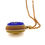 Thumbnail: Glass Button Jewellery - Locket with blue glass and gilded detail