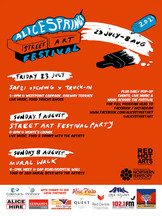 Image of front of flyer for Alice Springs Street Art Festival