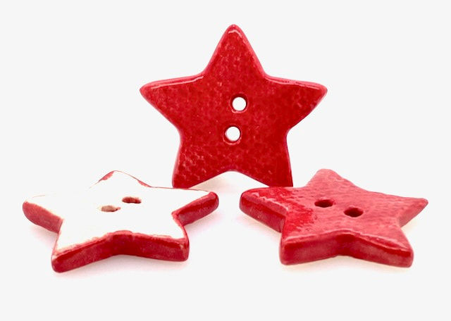 Thumbnail: Ceramic Button - star, various colours (R756)