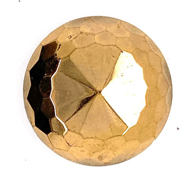 Glass Button - faceted gold gilded (R716)