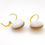 Thumbnail: Glass Button Jewellery - White flower earring