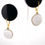 Thumbnail: Glass Button Jewellery - White flower earring