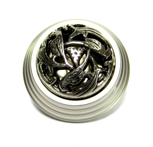 Thumbnail: Plastic Button in Gold or Silver with Three Birds (R333)