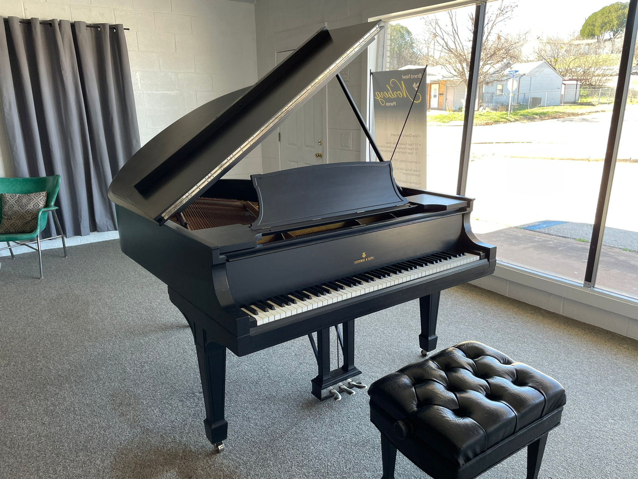 1917 Steinway & Sons Model O Grand Piano 5'10-3/4" - Flat Black