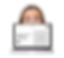 Woman peeking over laptop