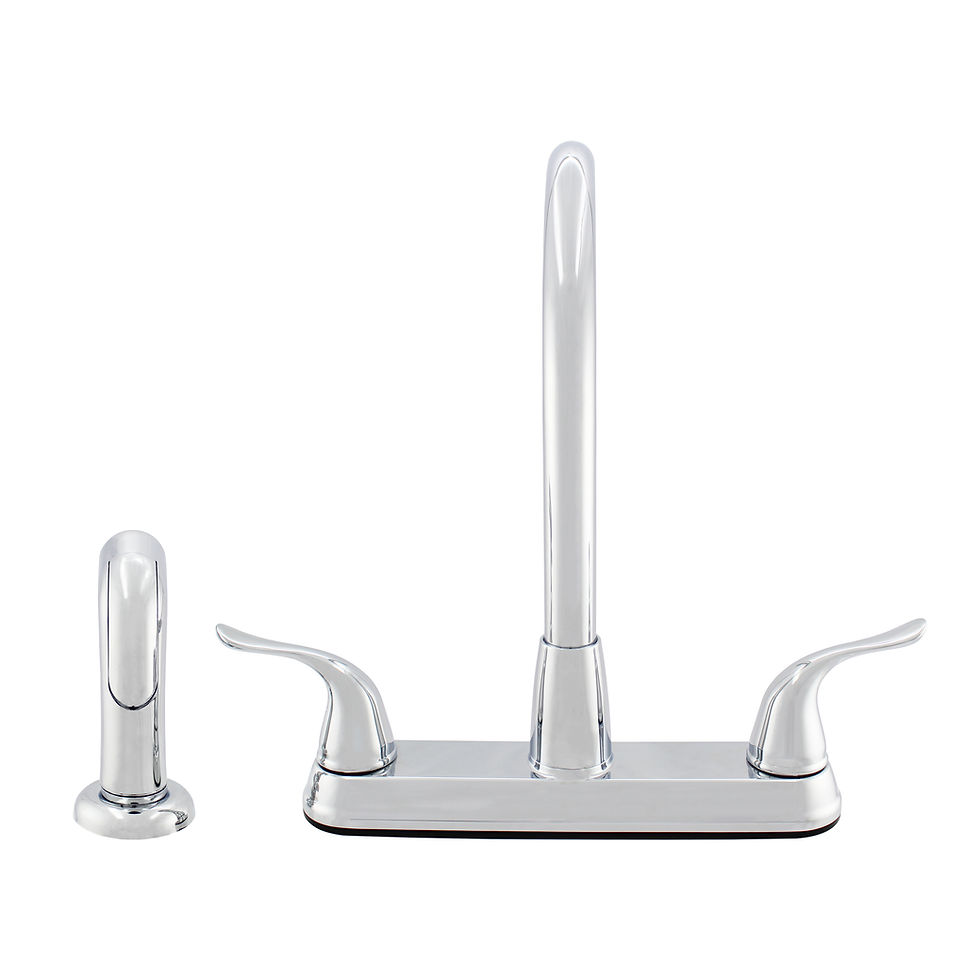 Thumbnail: Wasserman 23157043 - Hybrid Metal Deck Faucet Double Handle w. Spray