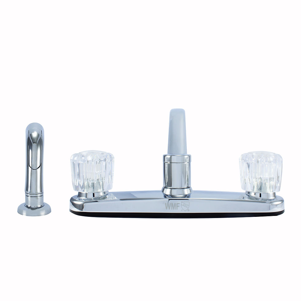 Thumbnail: Wasserman 20016043 - Hybrid Metal Deck Faucet Acrylic Double Handlewith Spray