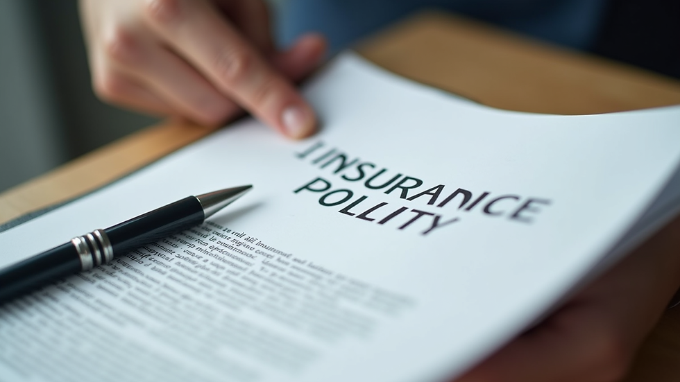 Close-up view of a hand holding a life insurance policy document