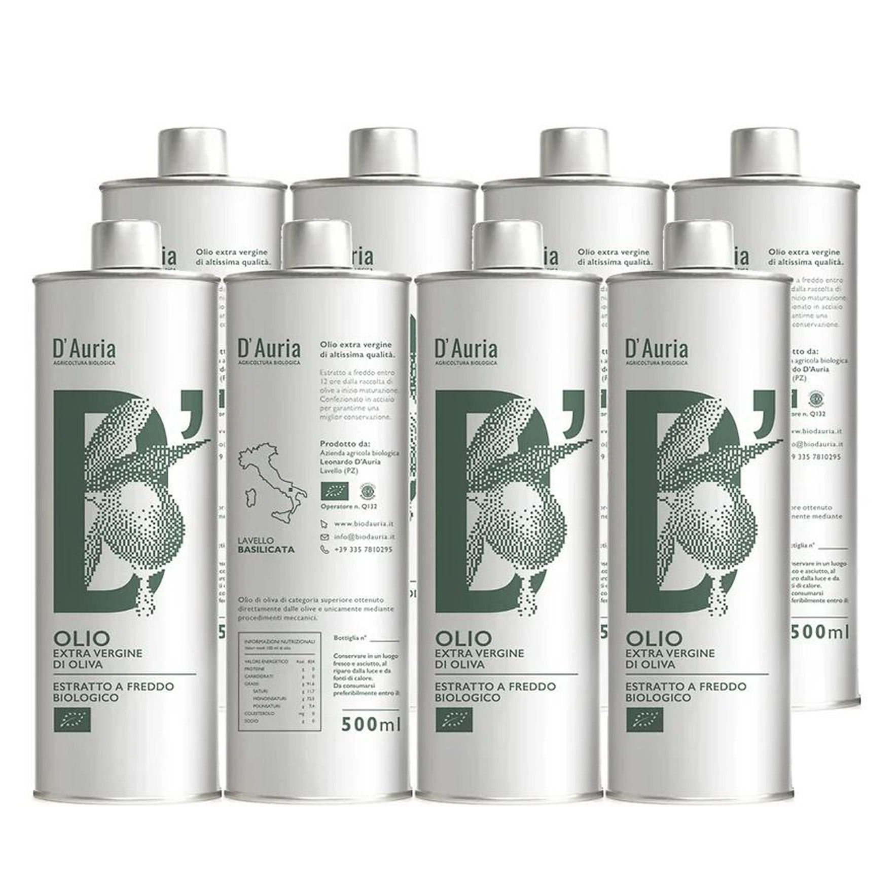 8 o 6 bottiglie da 500ml - Olio Extravergine Biologico