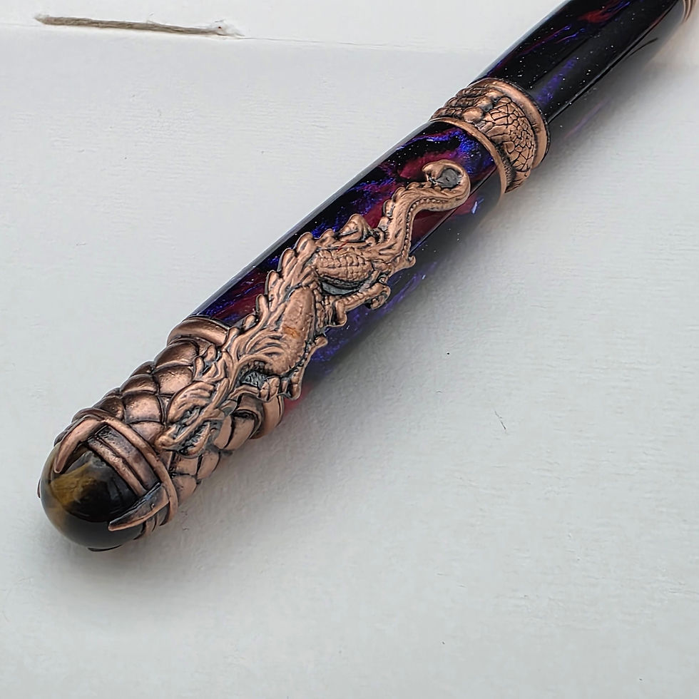 Thumbnail: Dragon Purple Starburst Ballpoint Pen with Antique Copper Finish 267