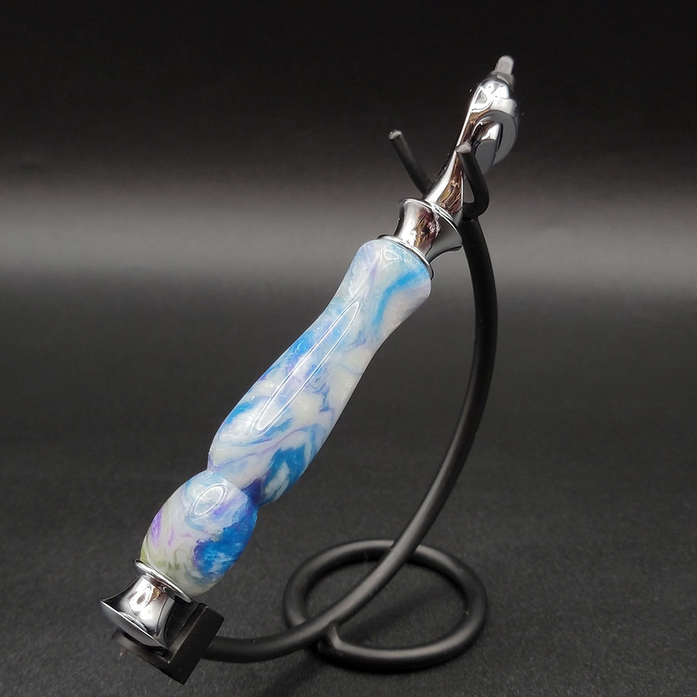 Thumbnail: Mixed Blue Purple and Green Fusion 5 style Razor with Chrome Finish