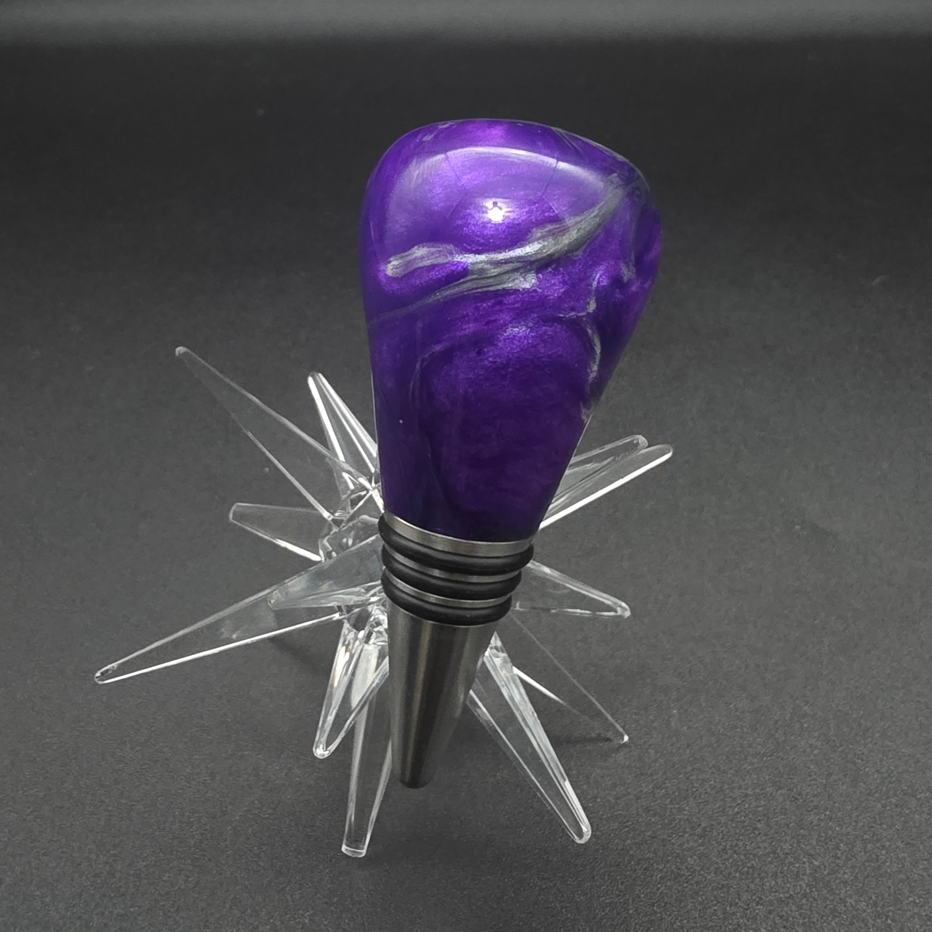 Purple and Gray Bottle Stopper 2
