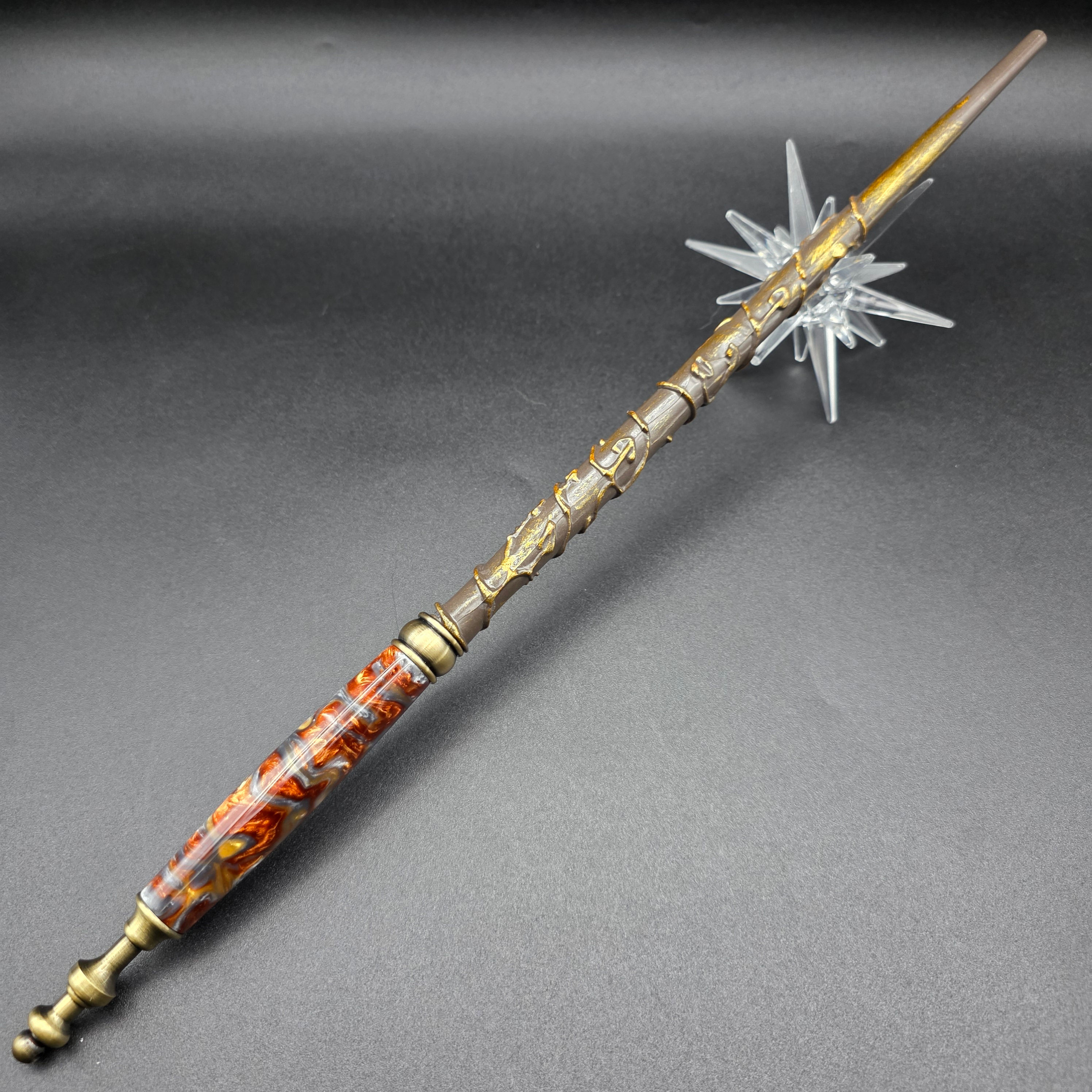 Brown and Silver Wand with Antique Brass Finish 21
