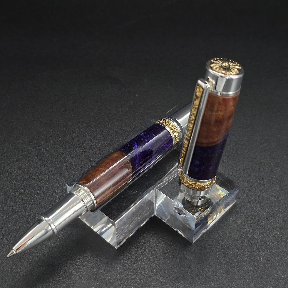 Thumbnail: 24K Cambridge Walnut - Purple Hybrid Rollerball Pen 284