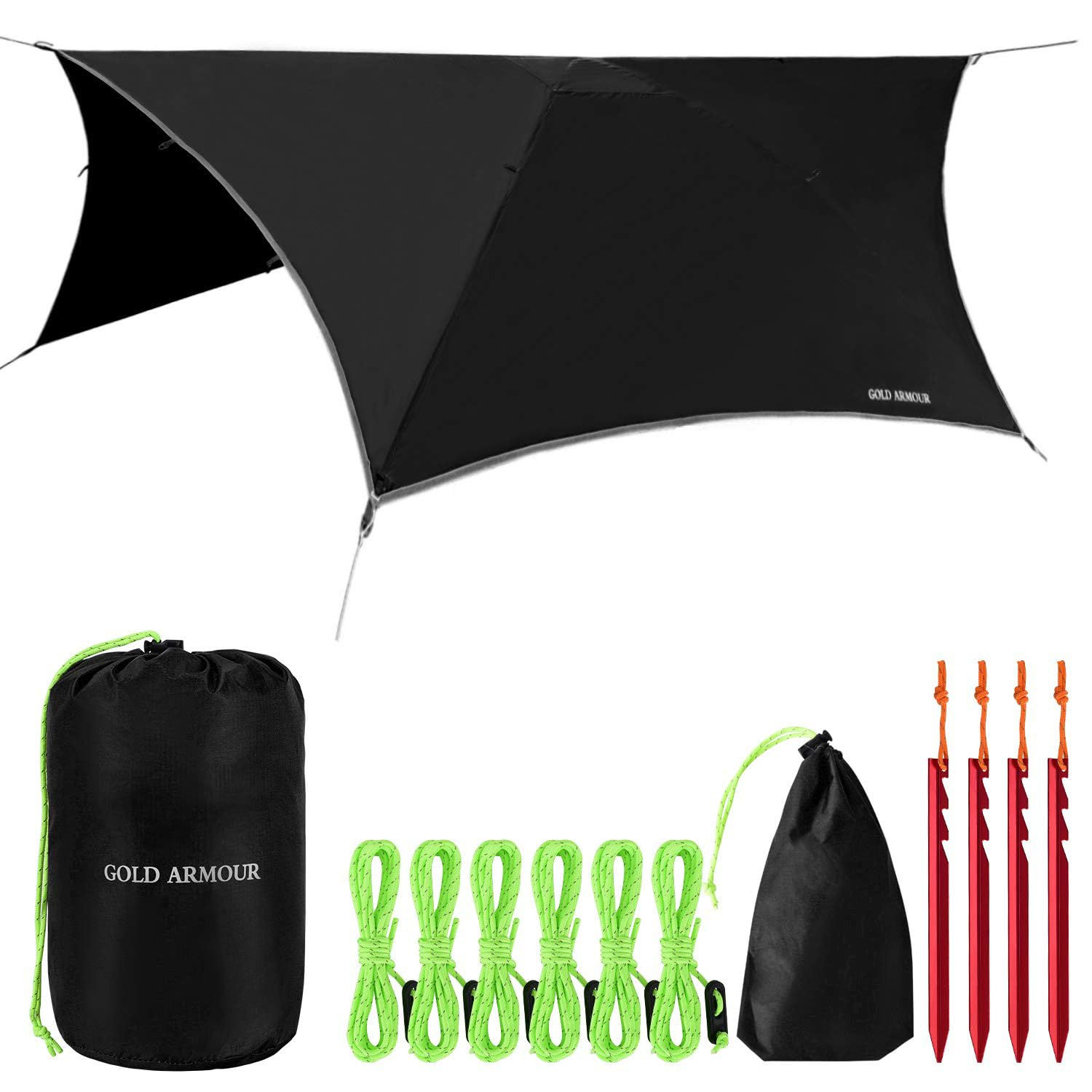 Gold Armour Rainfly Tarp for Hammock and for Tent Camping Essentials Rain Fly Co