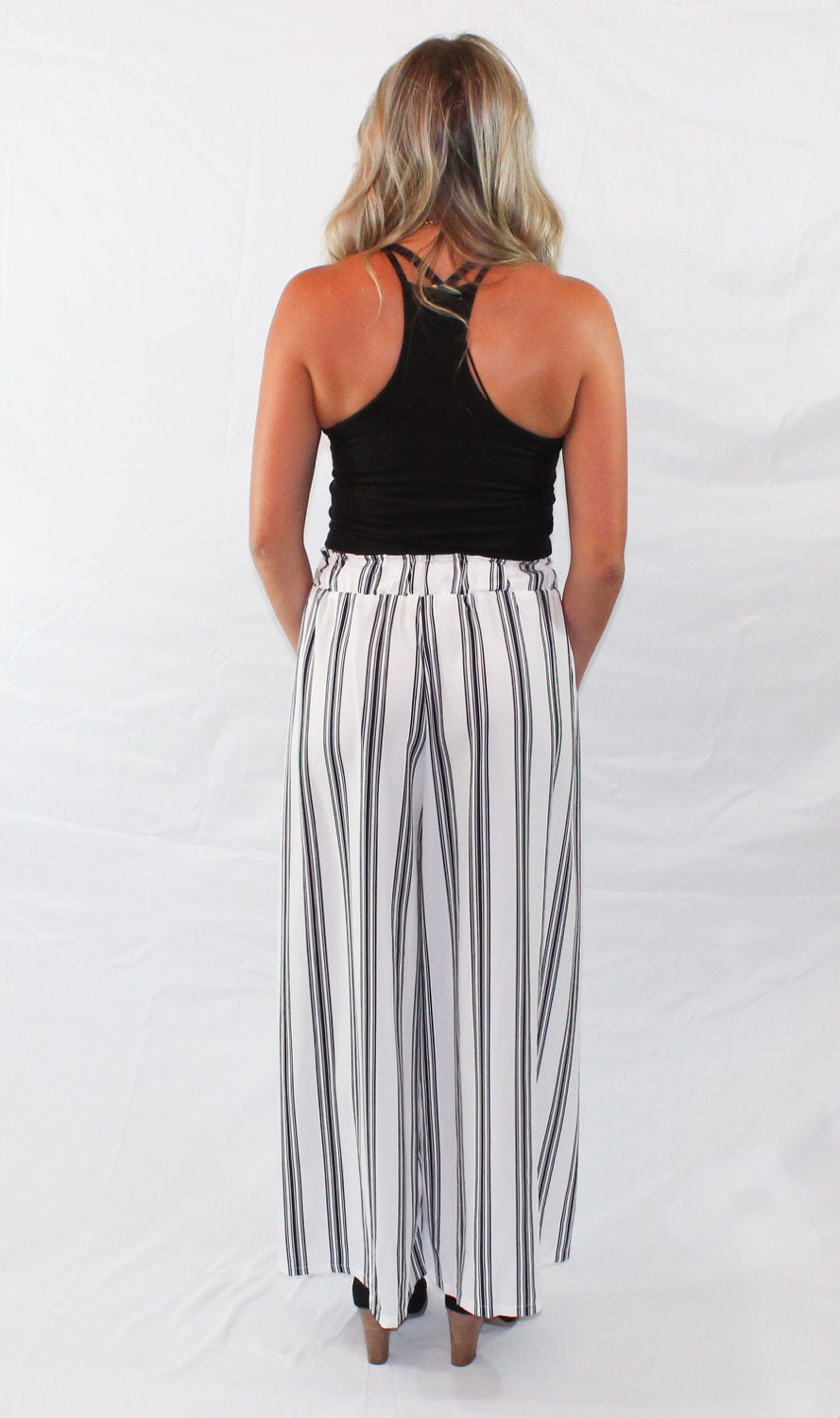 Thumbnail: High waisted striped pants