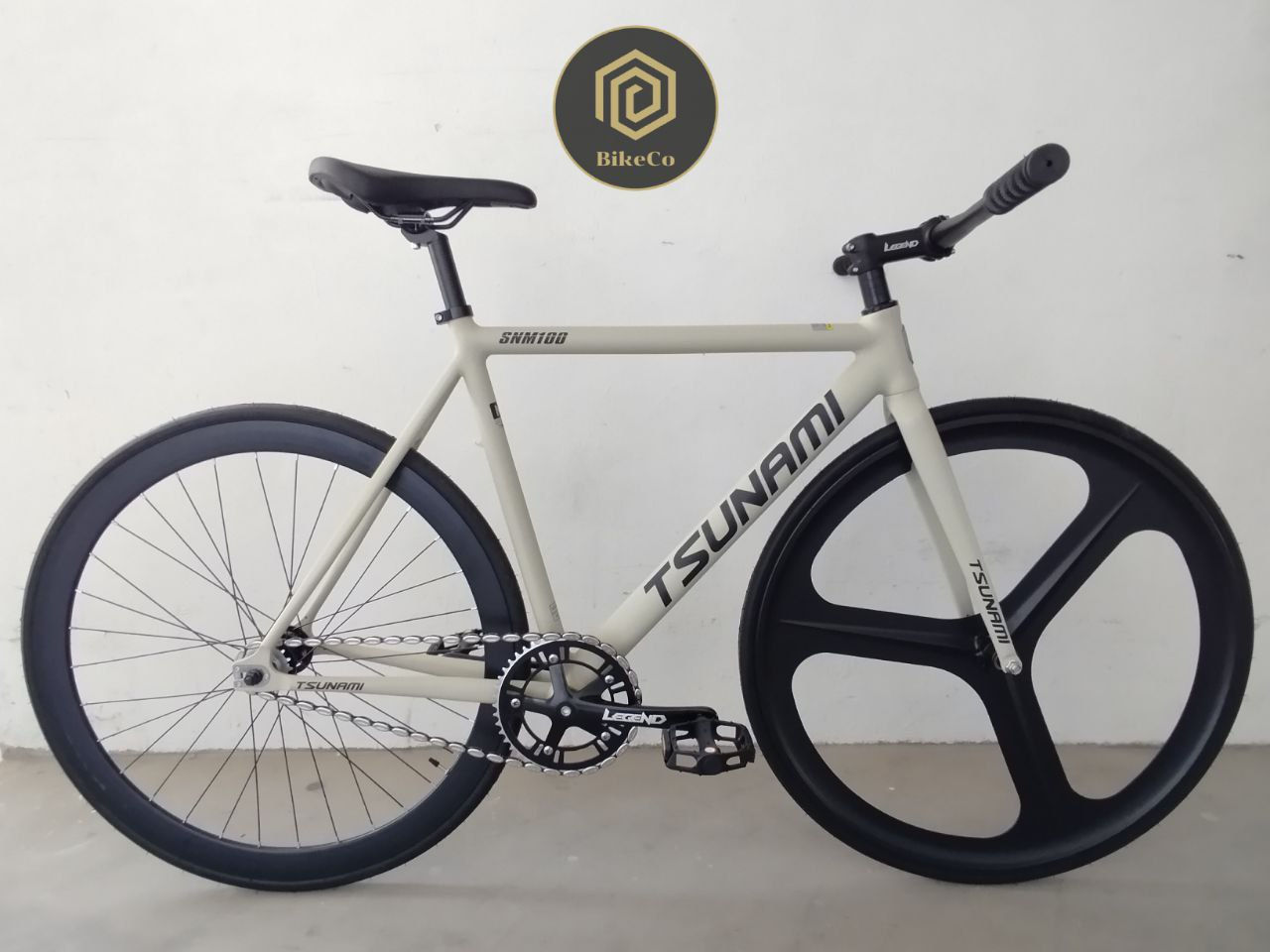 TSUNAMI SMN-100 TRISPOKE Cream Fixie | Fixed Gear Bicycle