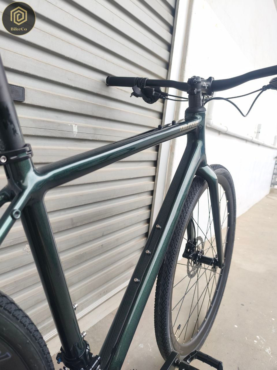 Thumbnail: TWITTER G2 Gravel Straight Bar Bike | Hydraulic Disc Brake 30 Speed Green Bicycl