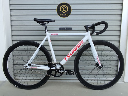 TSUNAMI SNM-100 Pearl White + Red Fixie | Fixed Gear SNM100