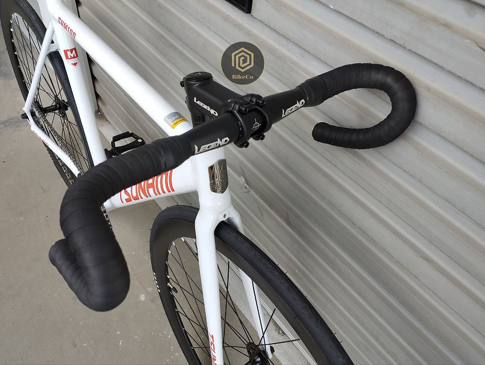 Thumbnail: TSUNAMI SNM-100 Pearl White + Red Fixie | Fixed Gear SNM100 Bicycle