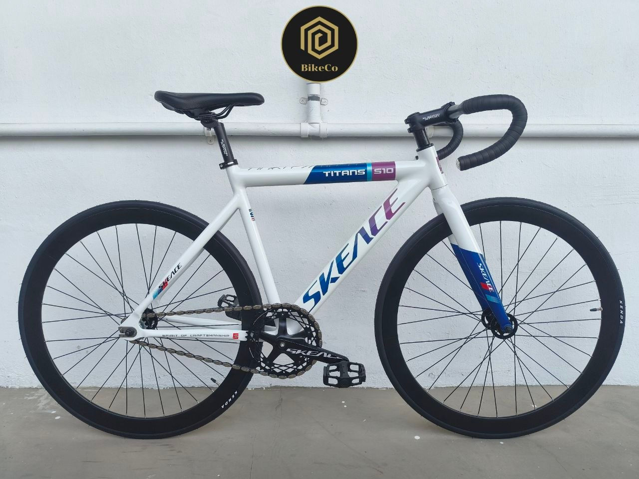SKEACE S10 TITAN Fixie Bike | Fixed Gear Aero Track Bicycle FB White