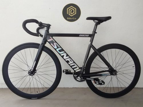 TSUNAMI SNM200 Grey Fixie Bike | Track Fixed Gear Bicycle | www