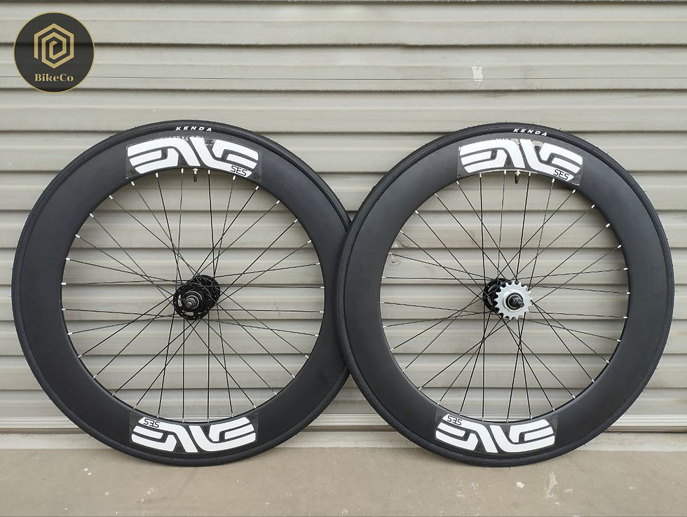 Thumbnail: (Upgrade) 70mm FIXIE Deep Section Aluminium Wheelset + Enve Decal White / Black