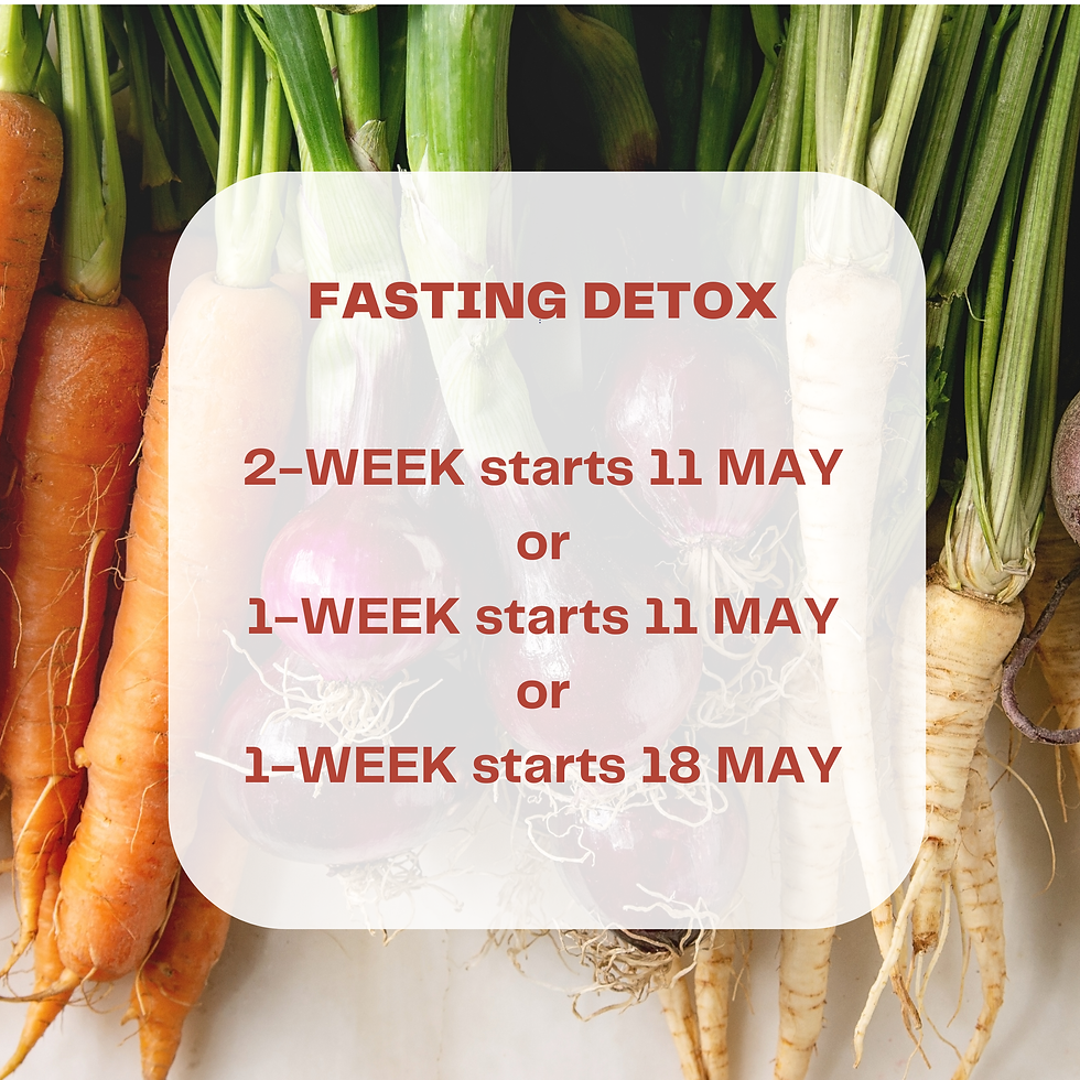 FASTING DETOX PROGRAM - start 11 May or 18 May