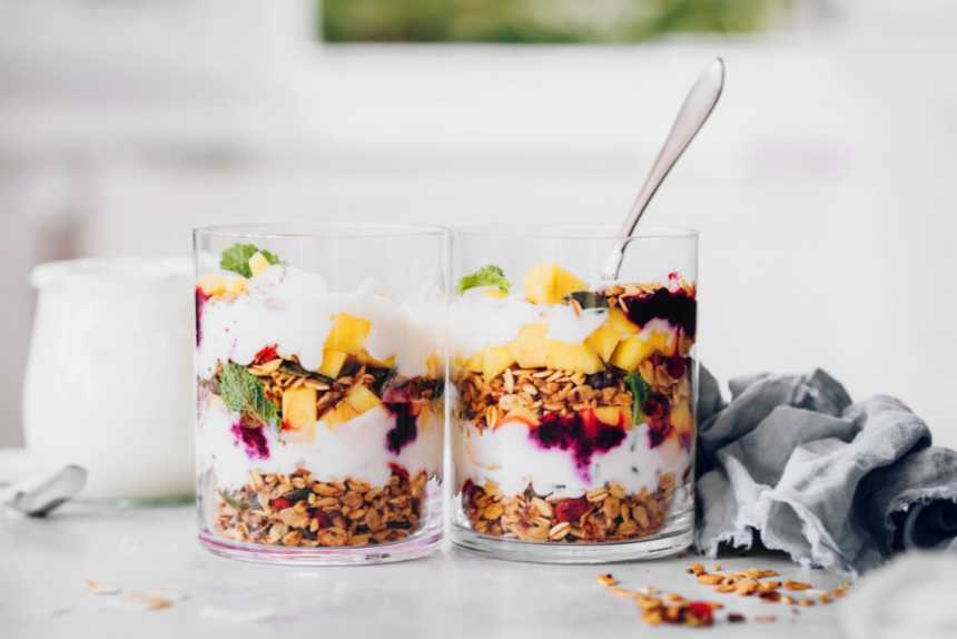 Mango Parfait With Granola and Almond Yogurt
