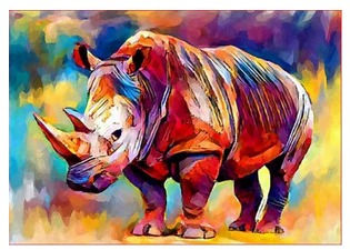 צביעה לפי מספר - קרנף צבעוני