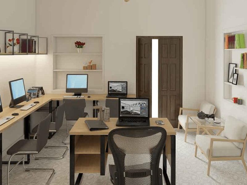 Thiết kế văn phòng nhà ống làm việc đẹp với nội thất tối ưu diện tích