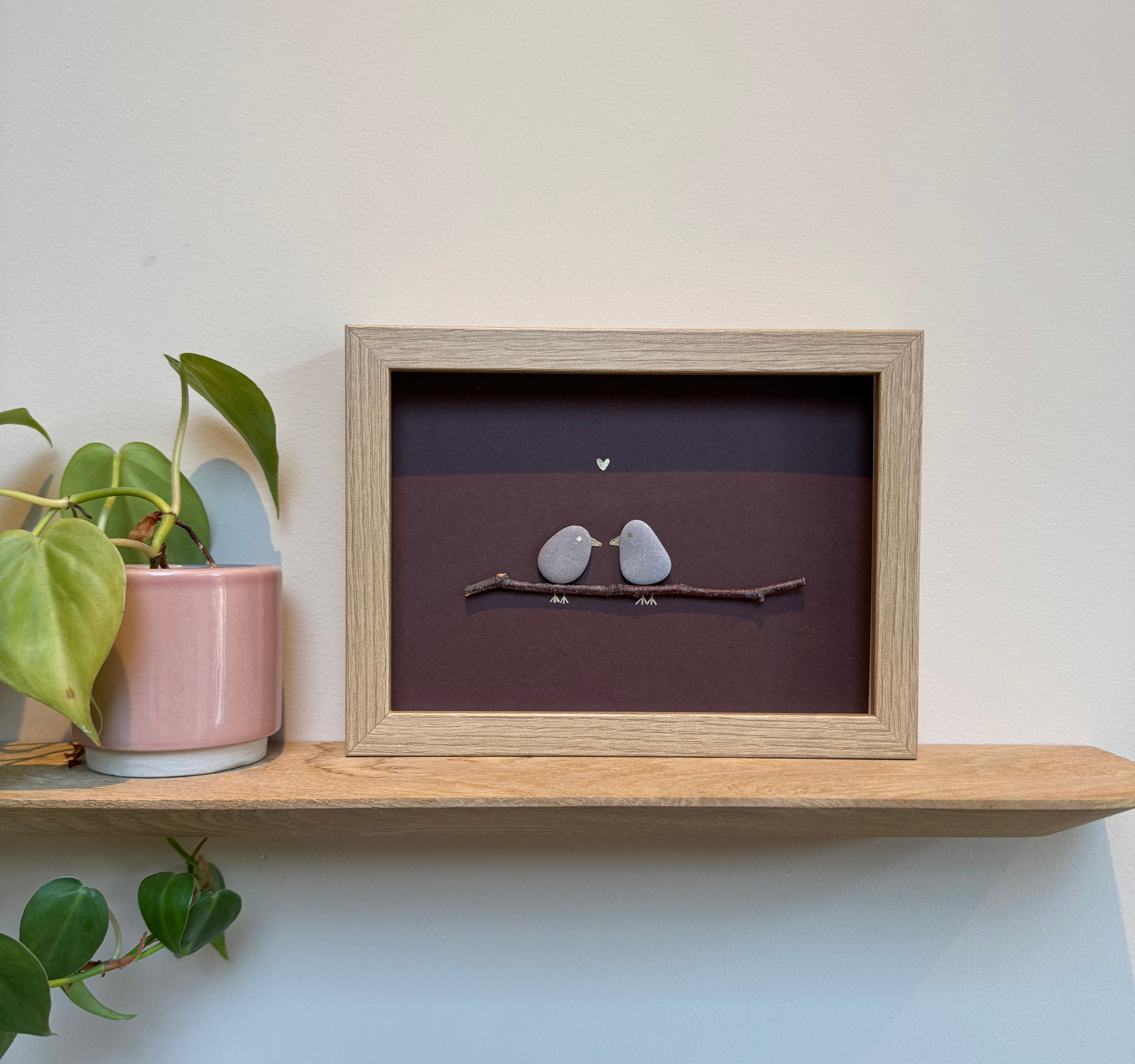 Houten lijstje 'love birds'