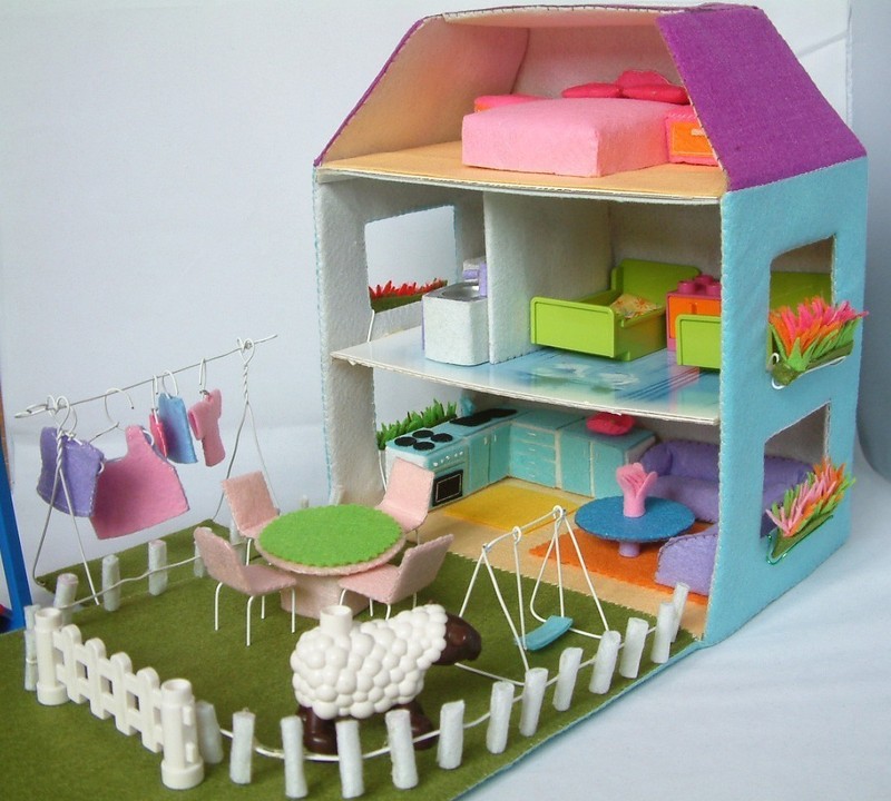 casitas con cajas de zapatos