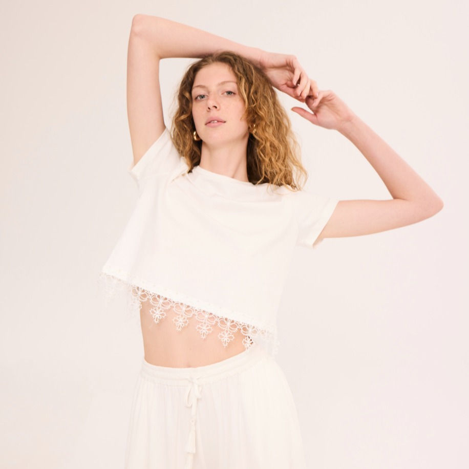 MİA Lace Crop T-Shirt