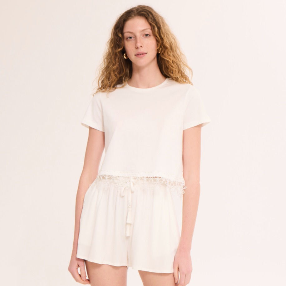 MİA Lace Crop T-Shirt