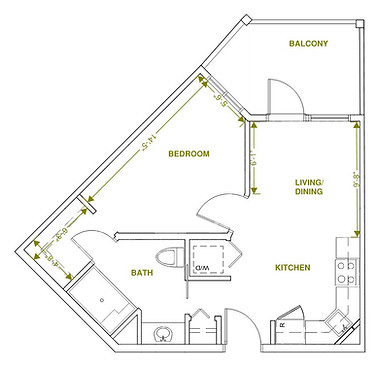 C Style Unit – 1 Bedroom 505 sq ft