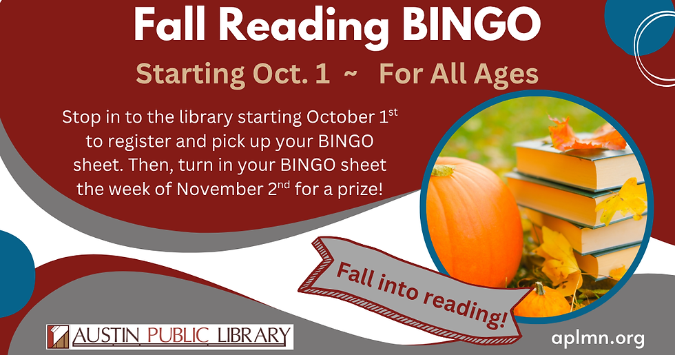 Fall reading bingo