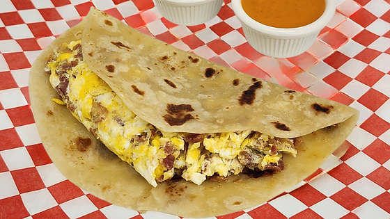 Taco de huevo con Tocino