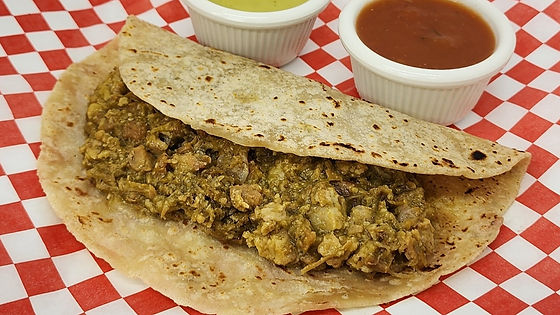 Taco de Chicharron Prensado en Salsa Verde