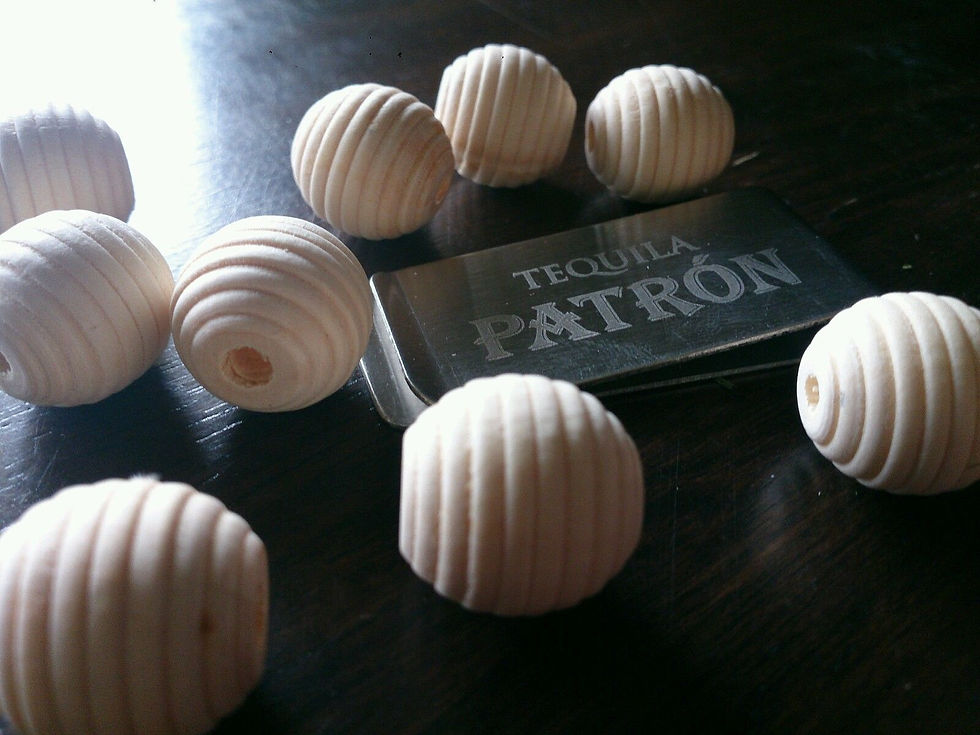 Thumbnail: Natural Round Groovy Wood Beads x 10