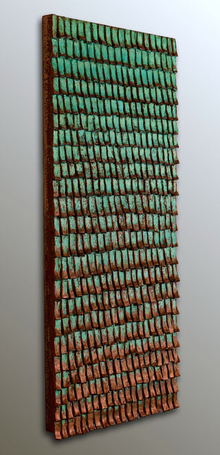 organic texture copper patina wall relief