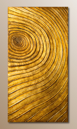 large organic texture gold wall sculpture