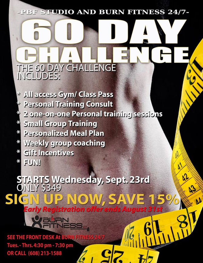 IT'S BACK!!! The 60 Day Challenge Starts September, 23rd!!!!