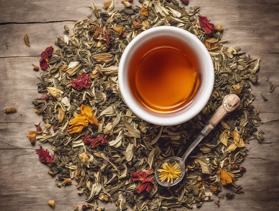 herbal tea with dried natural plants