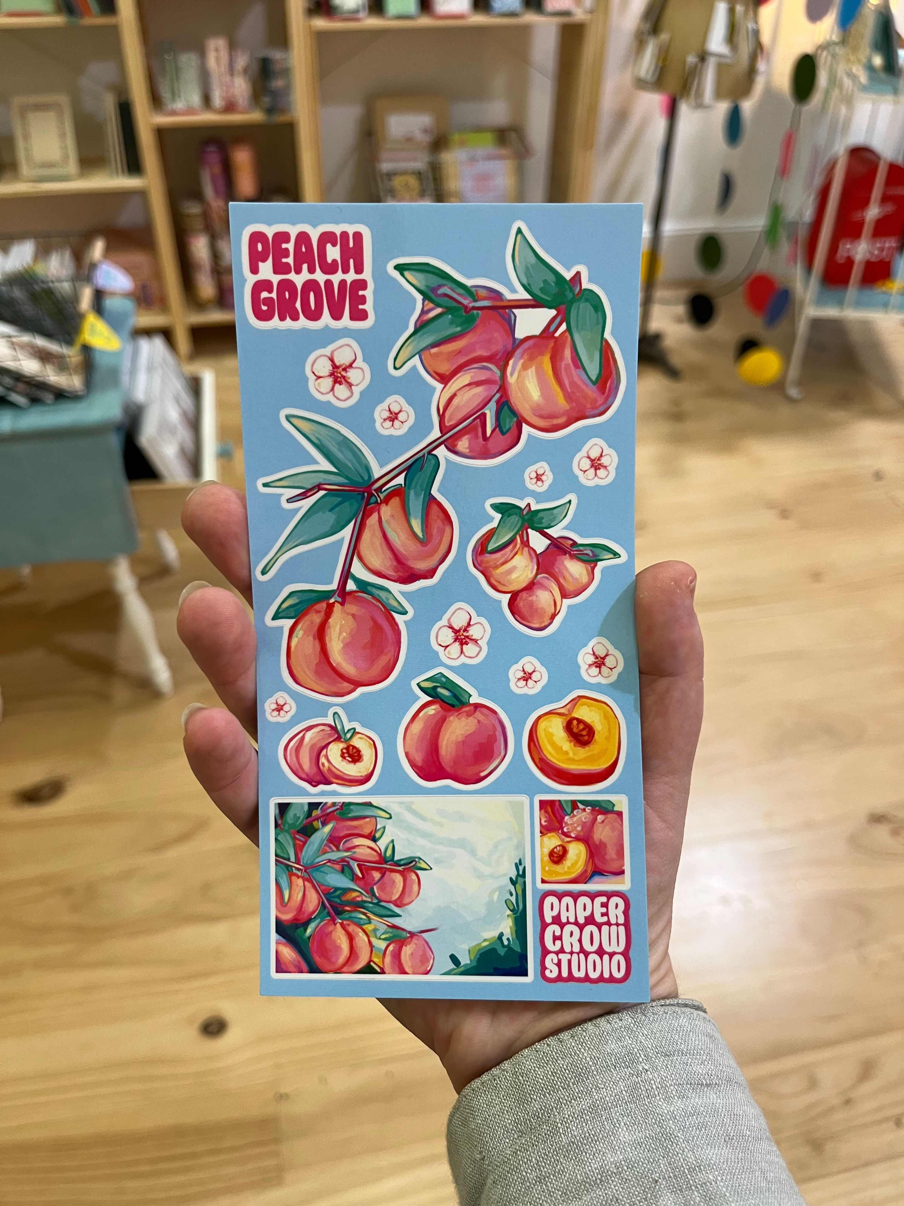 Paper Crow Studio Sticker Sheet - Peach Grove