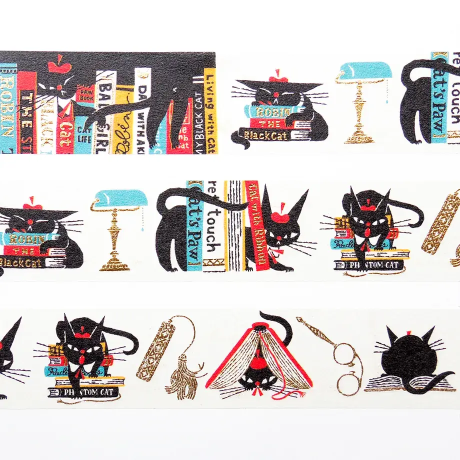Thumbnail: Cozyca Products x Kuroneko Design Foil-stamped Washi Tape - Robin's Bookstore
