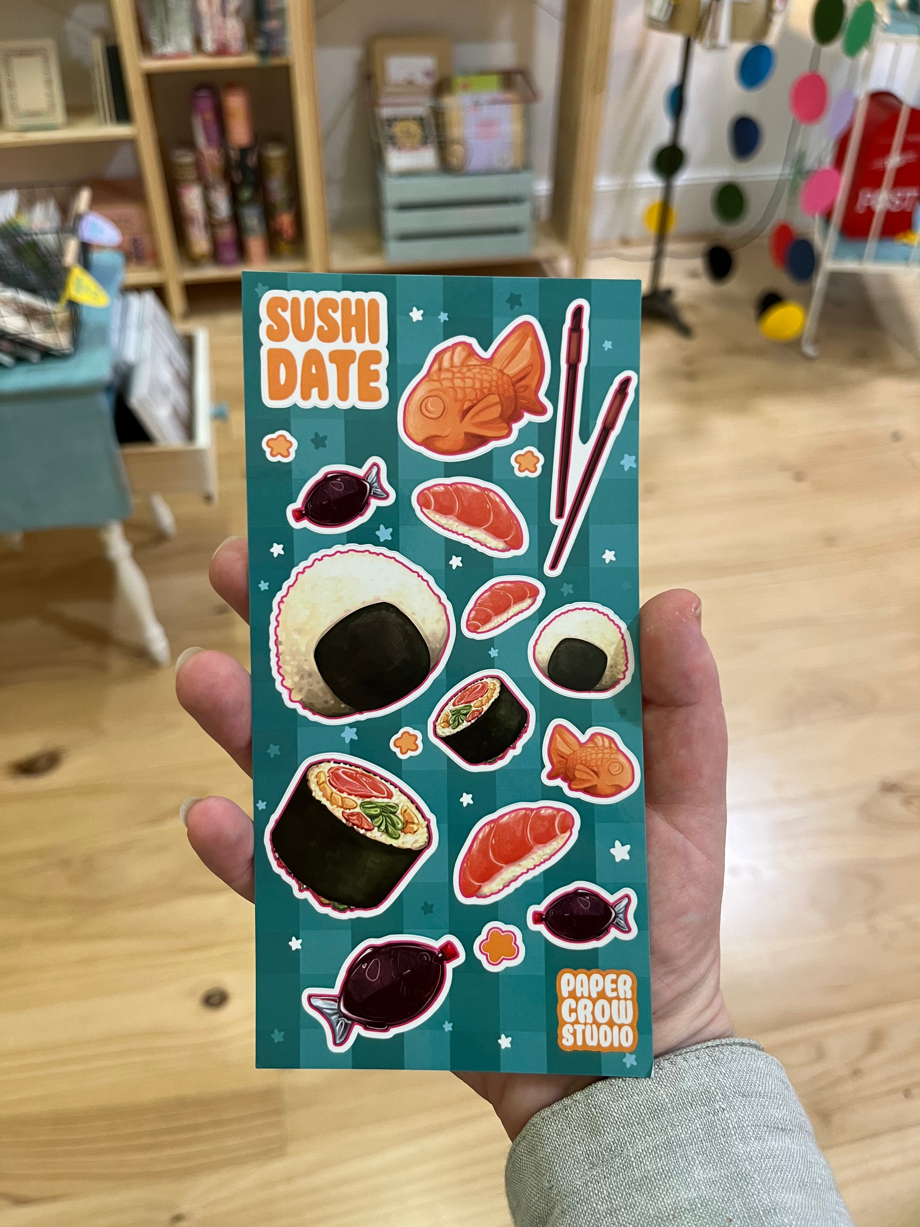 Paper Crow Studio Sticker Sheet - Sushi Date