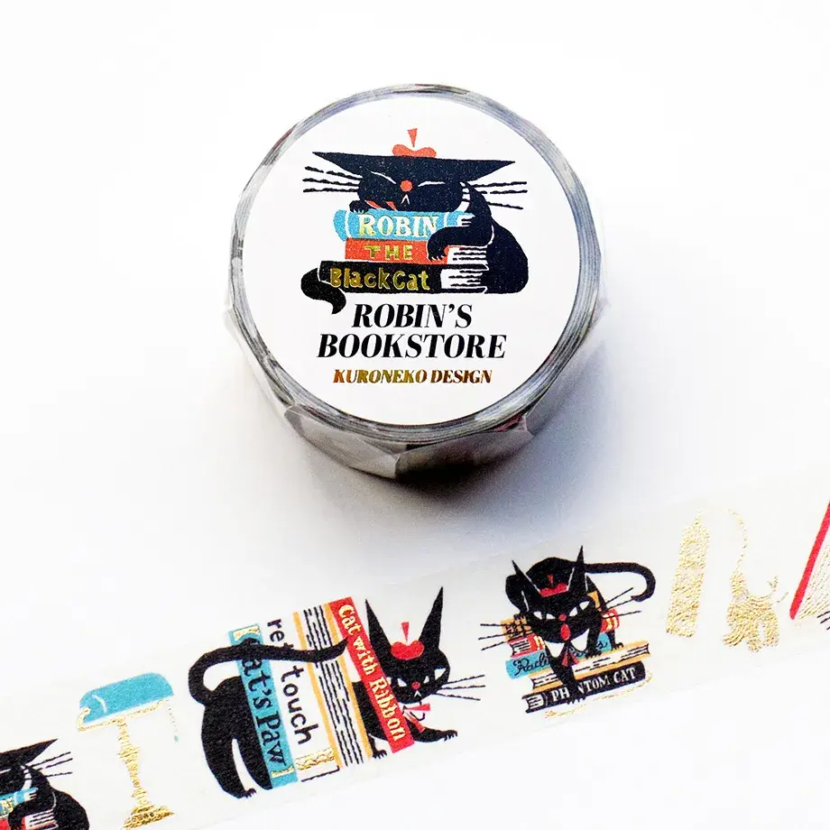 Cozyca Products x Kuroneko Design Foil-stamped Washi Tape - Robin's Bookstore