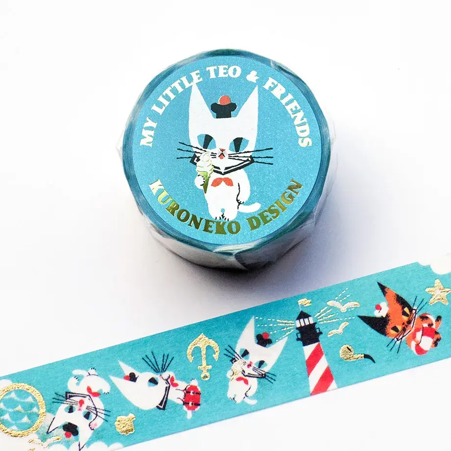 Cozyca Products x Kuroneko Design Foil-stamped Washi Tape - My Little Teo